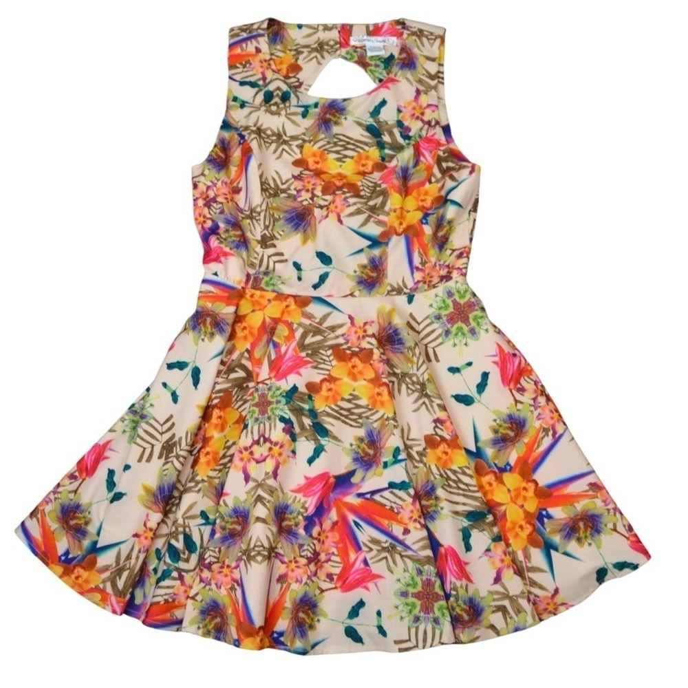 Sans‎ Souci Floral Fit & Flare Sleeveless Dress, Size Medium Style ISD-1432-2